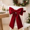 DIY Christmas Chair Bows Velvet Chair Tie Back Ribbon Bow Chair Sashes  Christmas Decor