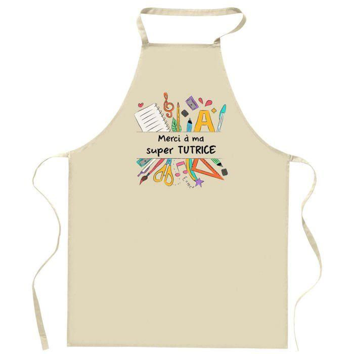 Planetee Tablier de cuisine merci super Tutrice | Cadeau Remerciement fin d'Années Cadeau Maitre de stage Collègue Retraite Noël