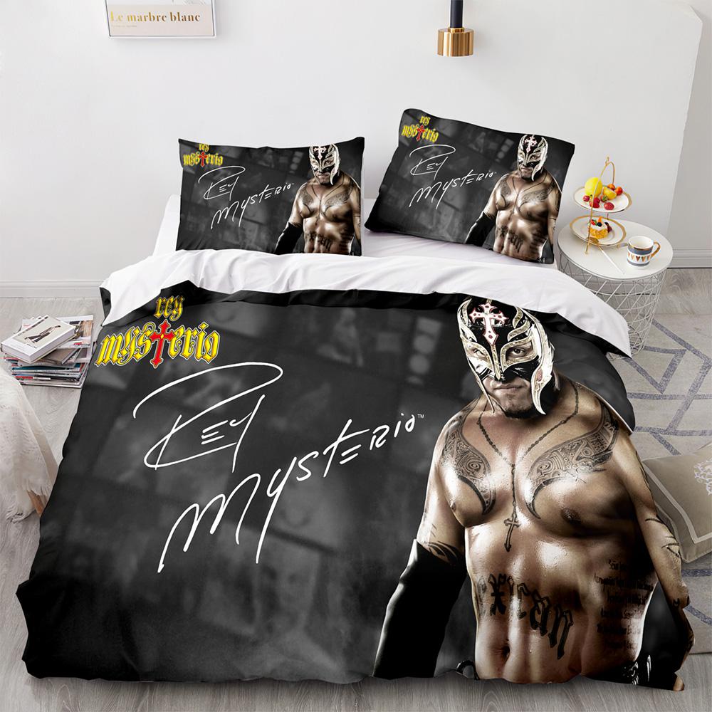 Wwe Eaw Постельное белье Односпальное Полуторное Двуспальное Queen King Размер Игровое постельное белье по рестлингу Взрослый Детская спальня Комплекты с пододеяльником 3D-печать 032