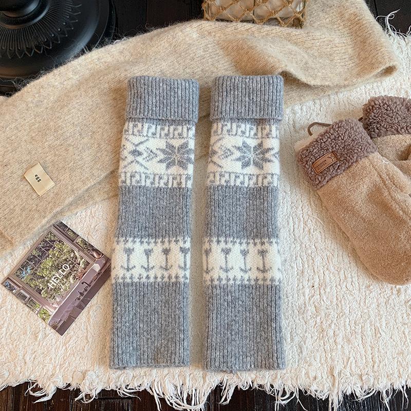 Осенне-зимние носки для женщин, толстые и теплые махровые носки из шерсти, ретро носки до икры
