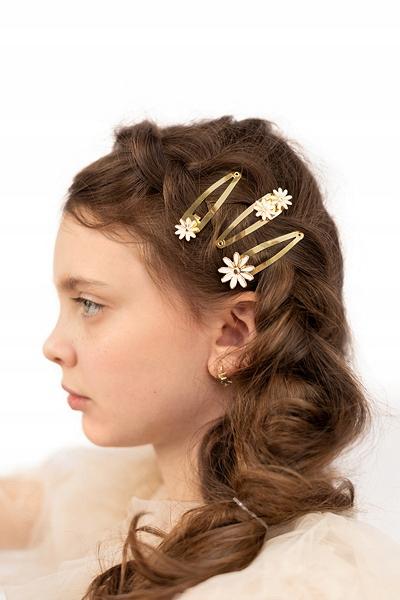 Daisy Hair Clips, 5x1.5-2 , Gold