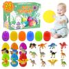 12 шт. Предварительно наполненные пасхальные яйца Наполнители для пасхальной корзины с игрушками-динозаврами Наполненное пасхальное яйцо Подарок Цветные для детей 3-8 лет