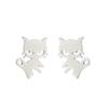 In-Style Cute Stainless Steel Small Animal Earrings: French Fashion Rabbit, Cat, Dog & Goldfish Designs for Women