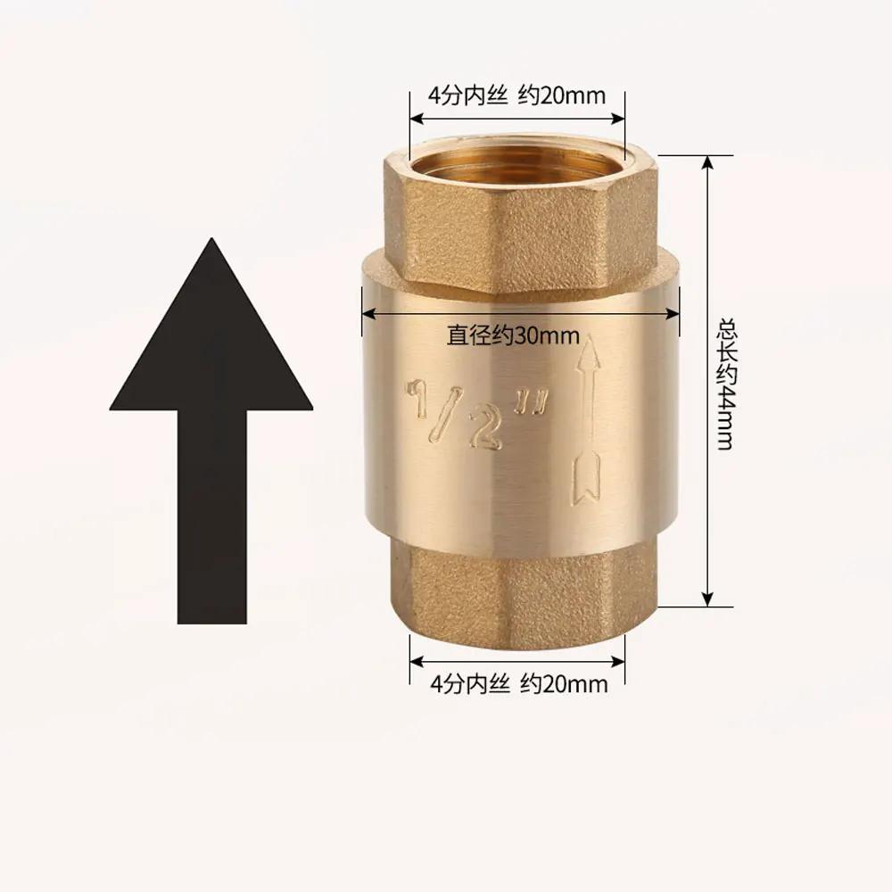 1/2" 3/4" 1" 1-1/4" 1-1/2" 2" BSPP Внутренняя Наружная Резьба Латунный Прямой Пружинный Обратный Клапан Односторонний Клапан для Водяного Насоса