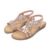 Large Size Hollow Sandals Comfortable Women's Shoes Flat Rhinestone Sandals