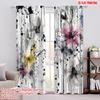 2pcs,2D Plane Printing Light Filtering Curtains Abstract Blooms Versatile Fabric (without Rod) Decorations Inside Use for Living