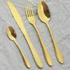 6People Gold Cutlery Set Knife Fork Tea Spoon Tableware High Quality Stainless Steel Dinnerware Home Kitchen Flatware Silverware
