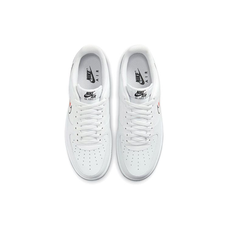 Nike Мужские кроссовки Air Force 1 Low Multi-Swoosh, белые, оранжевые, университетские, золотые, DM9096-100