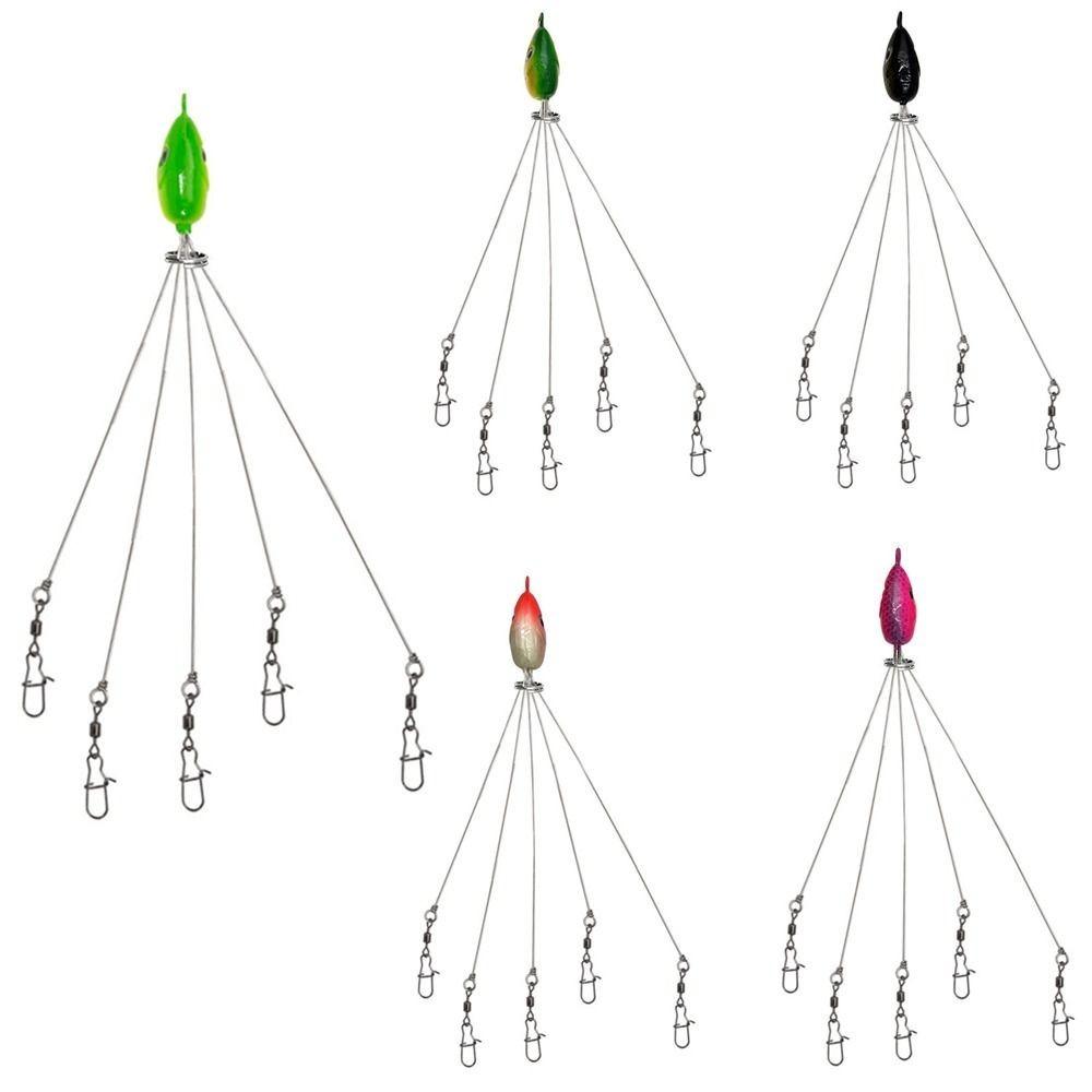 5PCS Stainless Steel Umbrella Fishing Lures 5 Arms Umbrella Rig Fishing Lure  Trout Perch Walleye