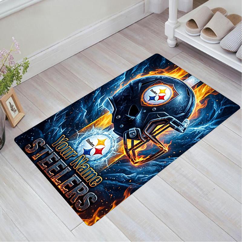 Custom personalization NFL Fire & Ice Print Area Rug - Soft, Washable Non-Slip Indoor Mat,Living Room,Home&Office Decorative Rug