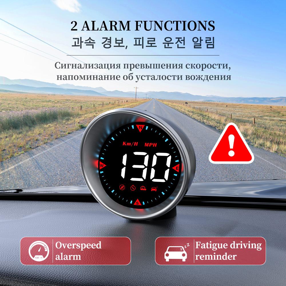 OBDHUD G5 GPS HUD умный цифровой измеритель скорости и пробега, автосигнализация, проекционный дисплей для всех автомобилей, универсальный компас