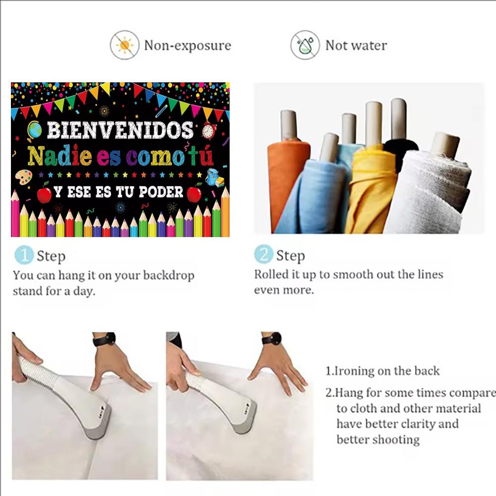 Spanish Welcome Back To School Theme Background Classroom Outdoor Decorations School Party Supplies Photography Backdrop Banner2526