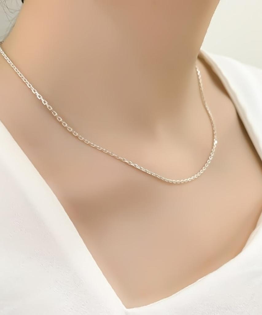 Alleun Серебряная цепочка 925 пробы Квадратная Крупная квадратная цепочка