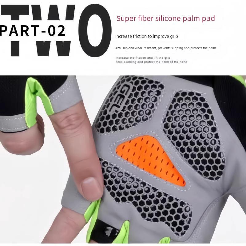 German Sports Cycling Half-Finger Gloves, Unisex, Mountain Road Bike Gloves, Wear-Resistant, Shock-Absorbing, Highly Elastic