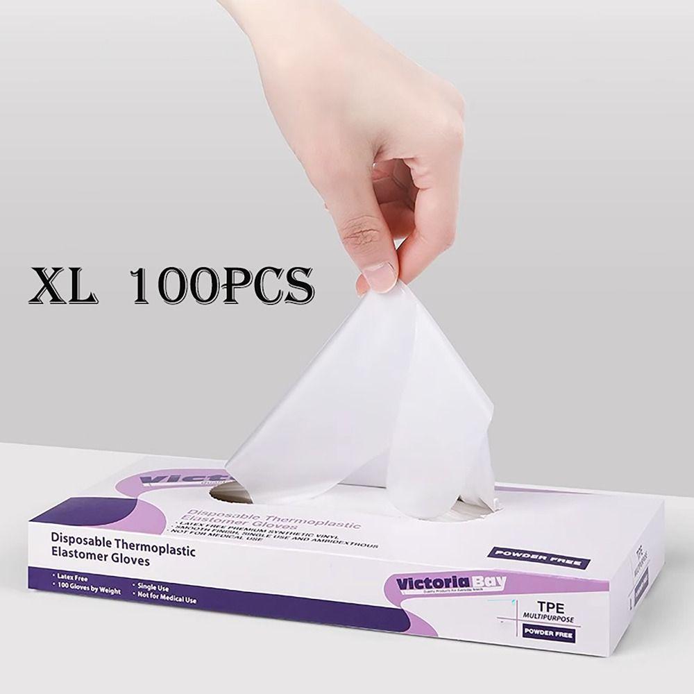 100Pcs Transparent Disposable Gloves S/M/L/XL Latex Free Gloves Durable Cleaning Gloves  Household