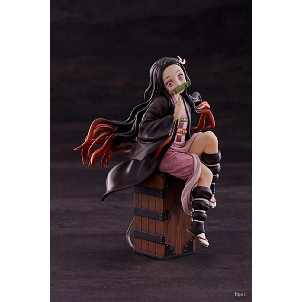 15CM Demon Slayer Kamado Nezuko Sitting Model Toy PVC Figure Toy Gift Collection Box Decoration Desktop Collection Decoration