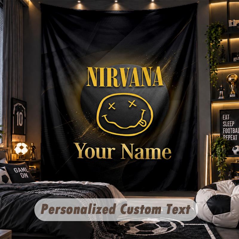TapestryNirvana Custom Name Text Personalized Wall Hanging Tapestry Home Wall Decor