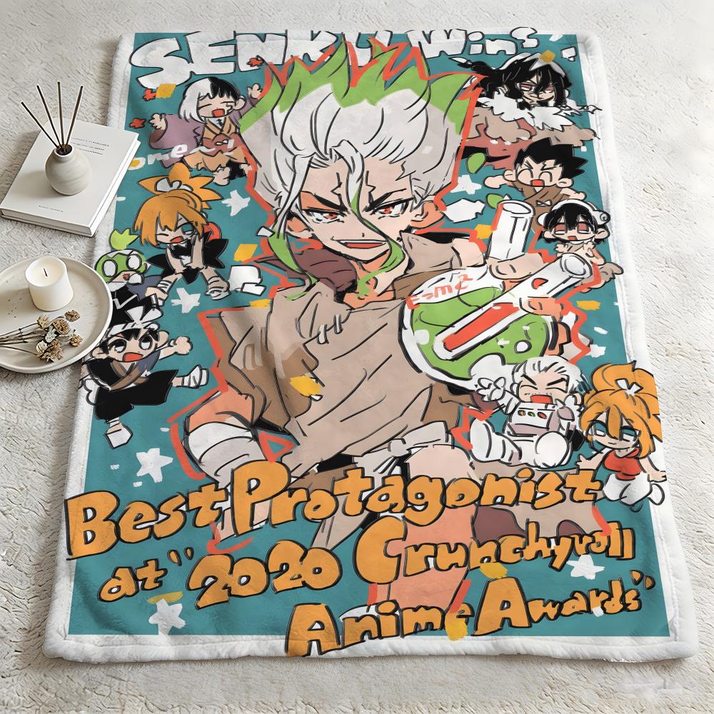 anime DDr STONEE Throw Warm Soft Flannel Blanket Multiuse for Sofa Bed Camping Travel Nap