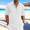Мужская летняя однотонная рубашка большого размера с лацканами