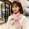 Thicken Cross Collar Scarf Keep Warm Soft Furry Scarves Casual Winter Neck Warmer Collar  Women