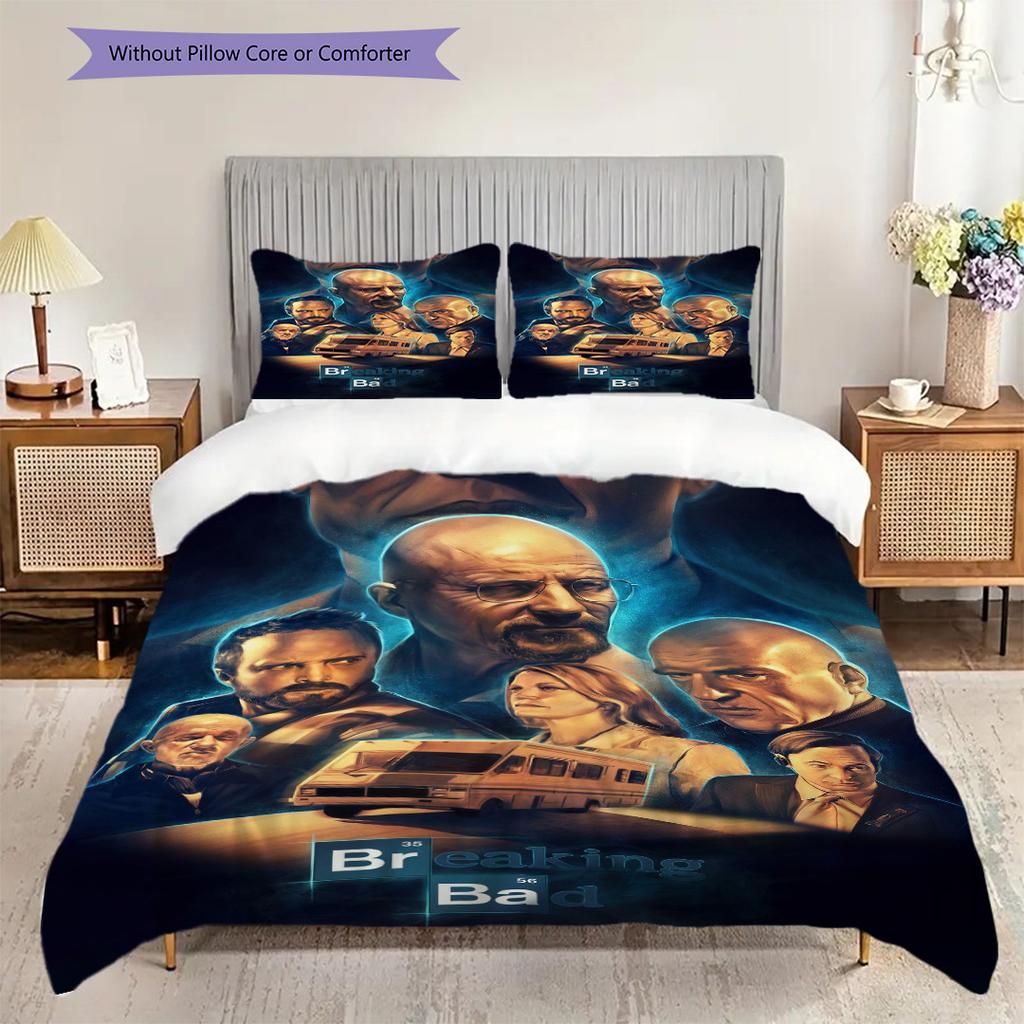 Enigmatic Faces Shadows Three-piece set (1 * duvet cover + 2 * pillowcase, without core) 2D Flat Soft and comfortable Duvet cover and pillowcase