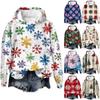 Women's Fashion Pullover Drop Shoulder Long Sleeve Christmas Printed Hooded Sweatshirt