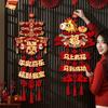 Flocking 3D Chinese New Year Ornament Hanging Tassels New Year Wall Pendant Lunar New Year