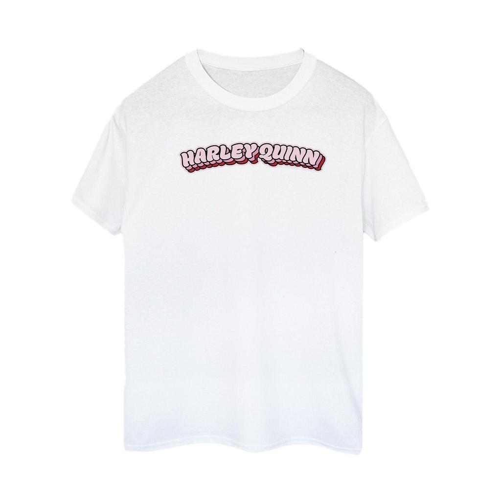 DC Comics Женская/женская хлопковая футболка бойфренда с логотипом Бэтмена и Харли Квинн