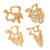 Metal Zircon NailCap Ring Silver Color Detachable Nail Ring Retro Sweet Nail Ring  Manicure
