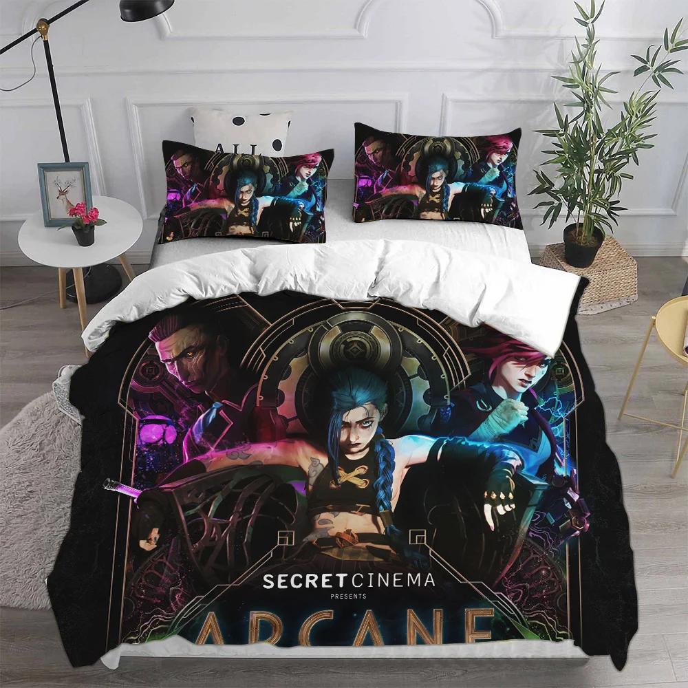 Комплекты постельного белья LOL Jinx Arcane Австралия/Европа/США Полный размер Queen King пододеяльник наволочка 2-3 шт. комплекты