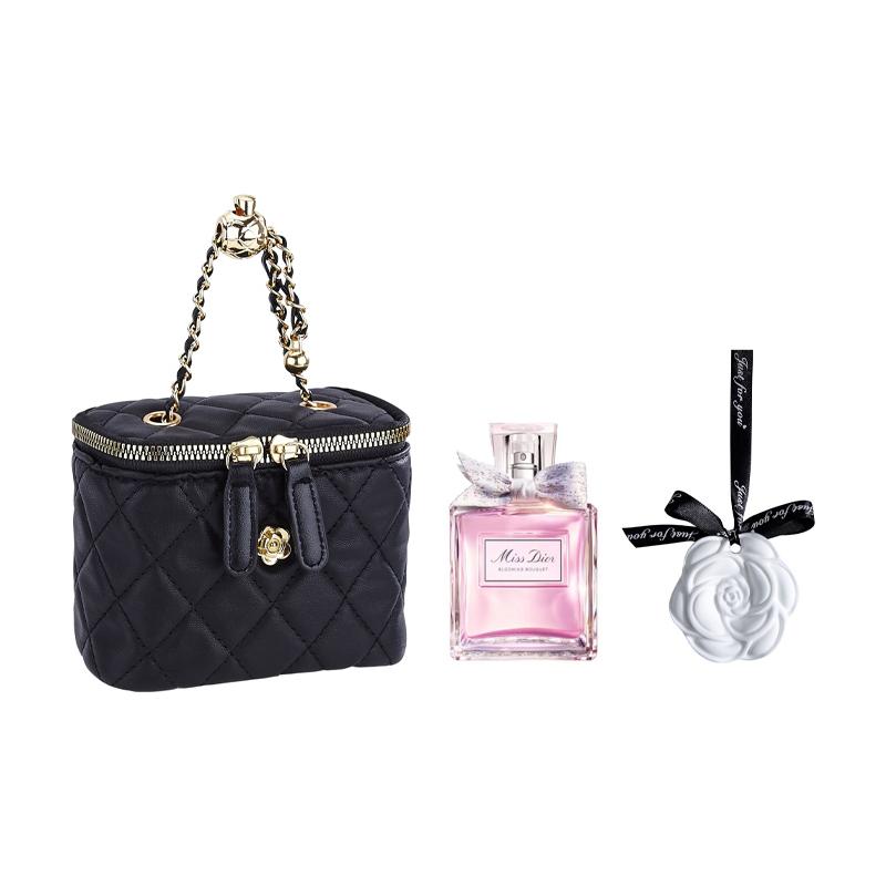 Подарочный набор парфюмерии Miss Dior Blooming Bouquet, Стеганая сумка на цепочке + Кулон-камелия, Стойкий цветочный женский аромат, Роскошный косметический набор