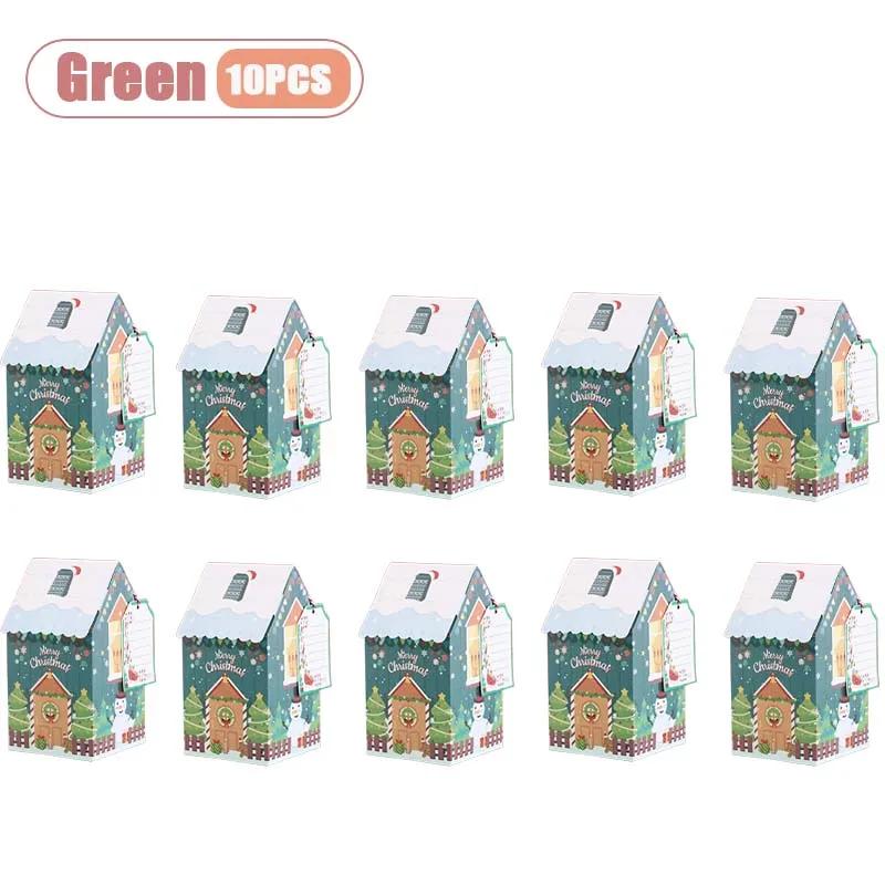 1-40PCS Snowman Gingerbread House Candy Cookie Favor Box Gift Packaging for Christmas Home Indoor Outdoor Party Supplies
