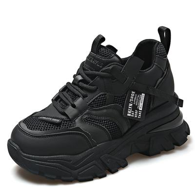 Модные женские туфли для папы высотой 7 см, новинка 2024 года, на толстой подошве, с внутренней стороны, универсальные повседневные спортивные туфли, женские кроссовки, бесплатная доставка