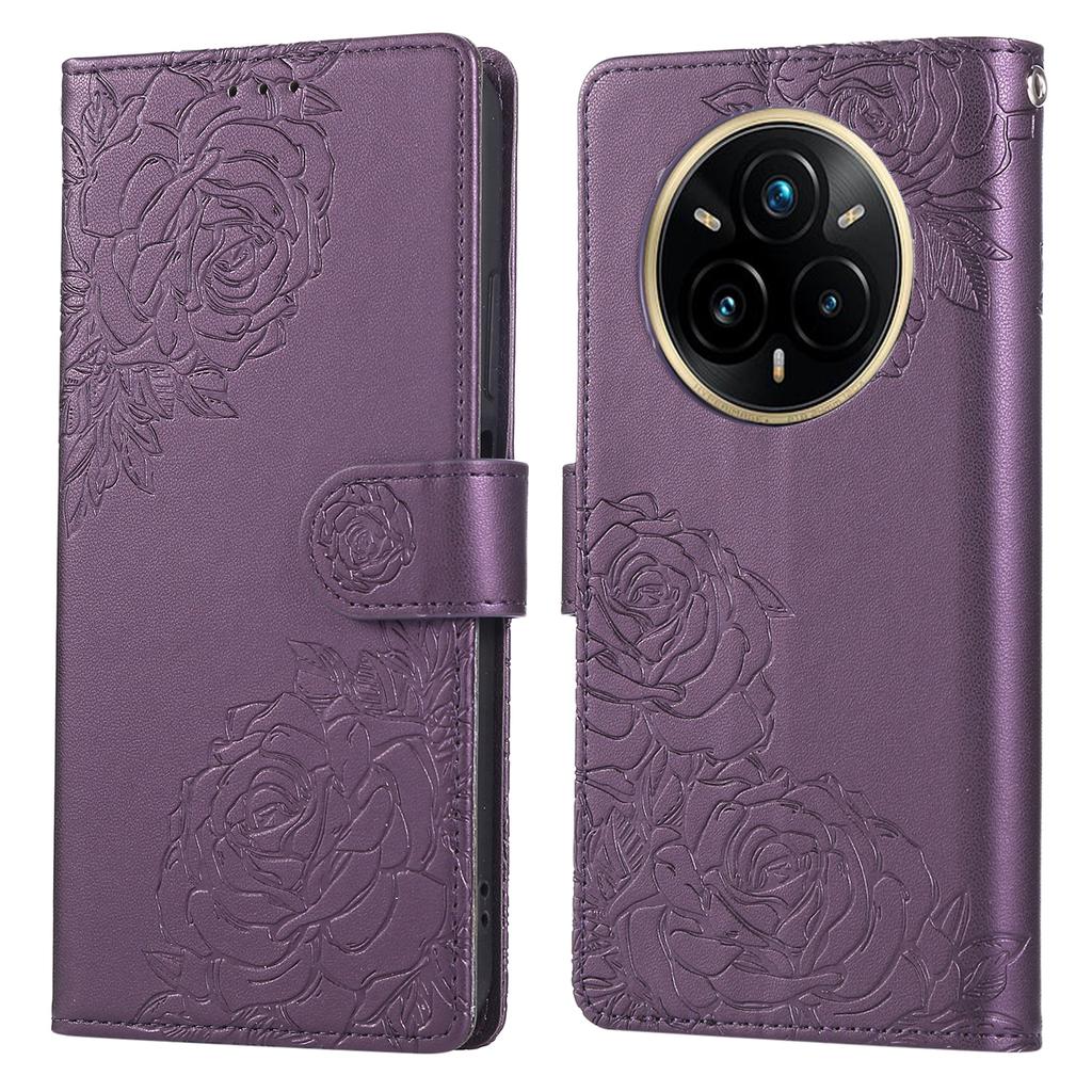 Чехол для Realme 14 Pro+ 5G Роза Цветок PU Кожаный Чехол-кошелек для телефона с 3 слотами для карт