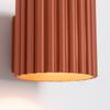 Kinkiet Ścienny Nowoczesny Ochra Czerwona Ryflowana Tuba 10 Cm Góra Dół 1Xg9 10W Aura Sollux Lighting