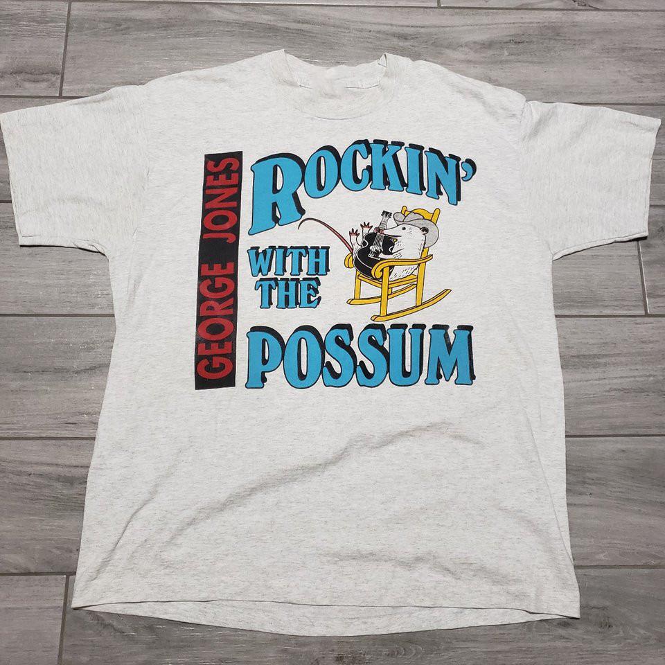 George Jones Rockin With The Possum T-shirt Tee Men White S-5XL Unisex T-Shirt