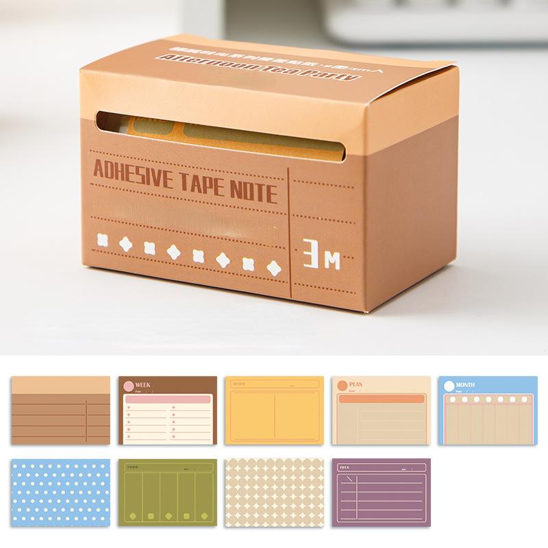 100 листов/коробка, выдвижной рулон, блокнот, креативная простота, клейкая заметка для исследования, сделай сам, декоративная наклейка для скрапбукинга, милая наклейка с этикеткой
