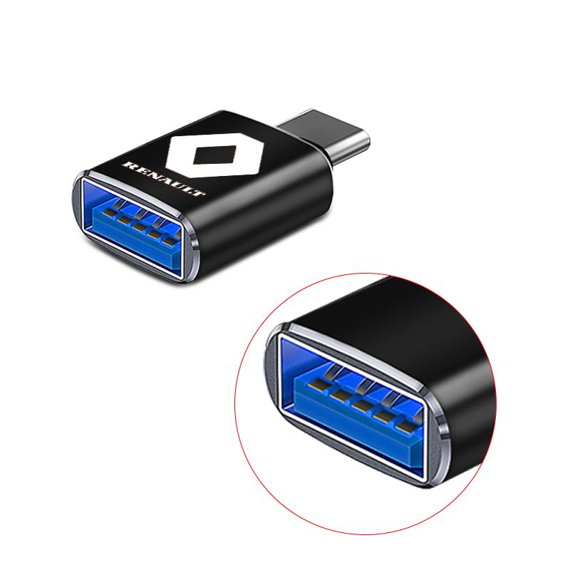 1 шт. Автомобильный зарядный адаптер Type-C к USB-конвертер Автомобильные аксессуары для Renault Dacia Megane 2 3 Duster Logan Clio 4 Laguna Sandero Scenic