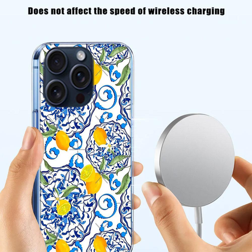 Mediterranean Lemon Clear Phone Case For Iphone 17 Air 16 Pro Max 15 Pro 14 Plus 17E 16E 11 13 12 Mini Cover Cases Fundas Cell T