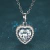 Luxury Female White Crystal Love Heart Pendant Necklace For Women Trendy Silver Color Wedding Chain Necklace Jewelry Gift