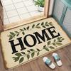 Brown Home Black Handwritten Carpet Mat Anti-Slip Rubber Backing Rug for Entryway Front Door Mat Hallway Home Decoration Durable
