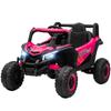 12V Electric Car for Kids, Remote Control Function, Belt, Horn, LED Lights, USB Port, for 3-5 Years, Pink