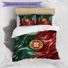 Portugal Football Printed Bedding 3 Piece Set Cozy Breathable Bed Cover Set as Housewarming Holiday Gift