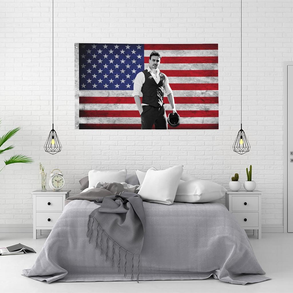 Персонализированный флаг Заказной американский флаг 5x8 футов Дизайн вашего изображения Веселый гобелен Постер для общежития Гостиная Спальня Украшение