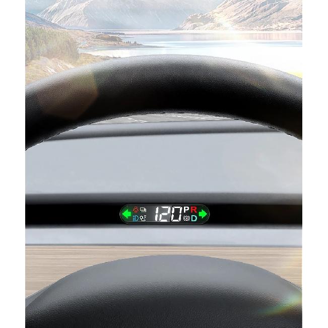 Model 3 & Model Y Head-up Display Embedded Design LED HUD Display Real-time Speed, Car Gear, Turn Signal