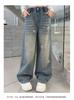 Girls' Spring and Autumn Cowboy Wide Leg Pants 2026 New Korean Edition Western Style Butterfly Hot Diamond Straight Leg Pants Children's Casual Pants