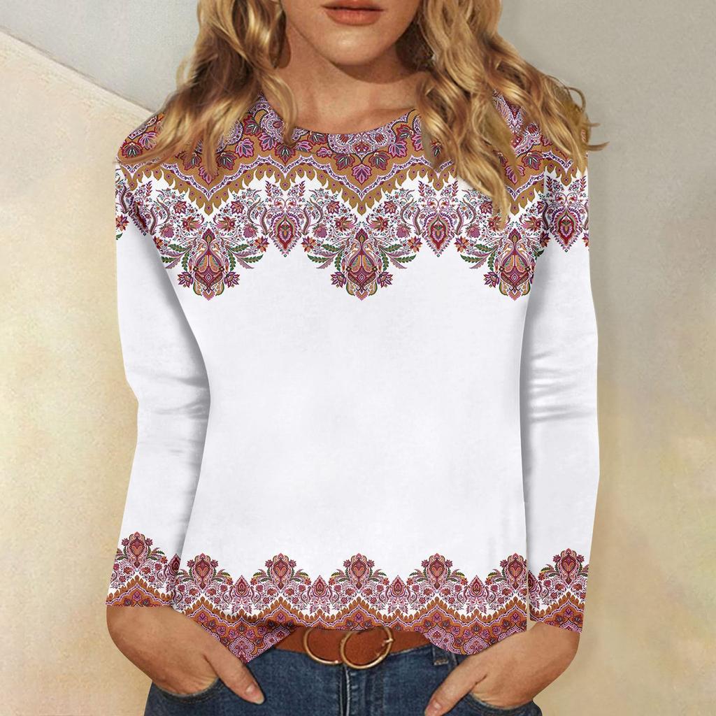 Рубашки с длинным рукавом для женщин, милые футболки с графическим принтом, блузки, повседневные базовые топы больших размеров, пуловеры