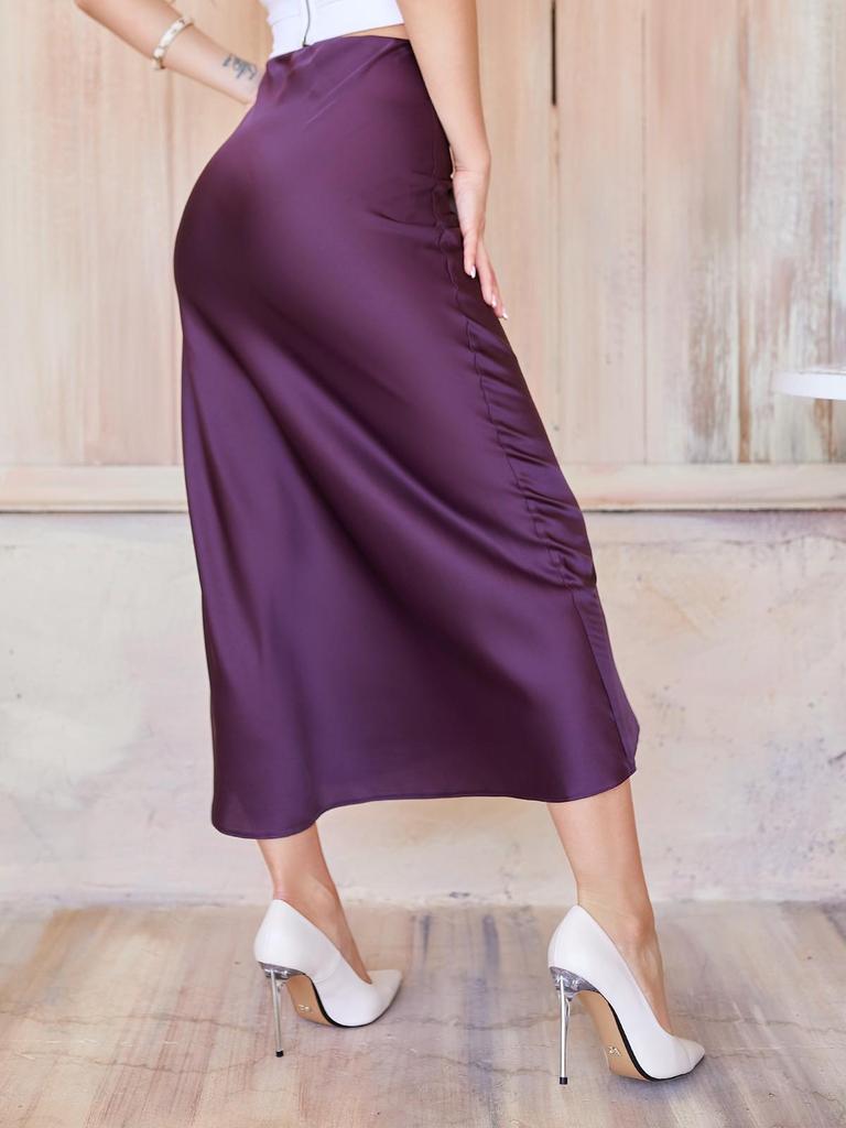 Шелковая юбка-колокол в бельевом стил ISSA Plus