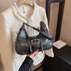 Buckle Zipper Thread Retro PU Shoulder Bags Solid Crossbody Bag Hot Sale Hand Bags