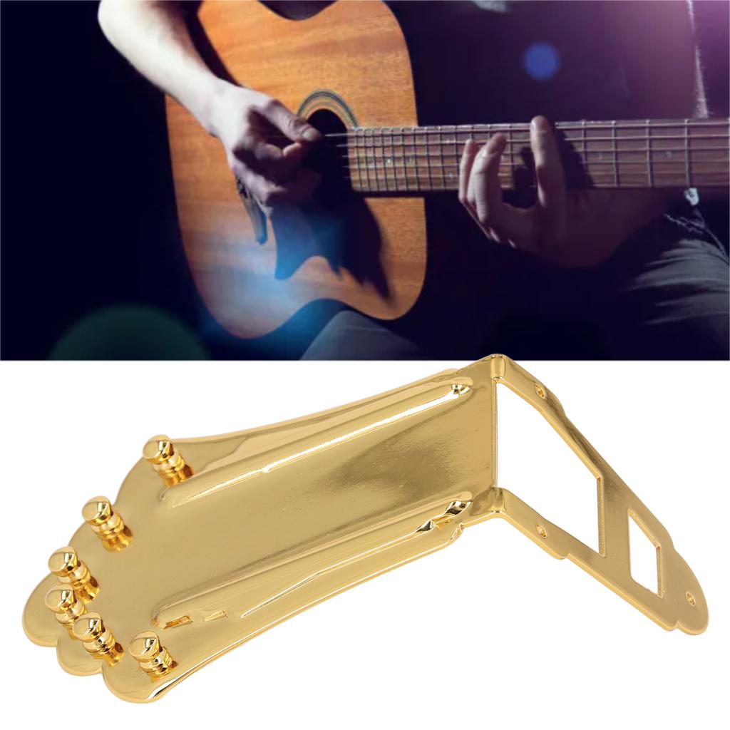 Гитарный струнодержатель сменный цельный металлический 6-струнный гитарный трапециевидный струнодержатель для Archtop